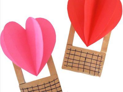 Paper Bag Heart Air Balloon Craft