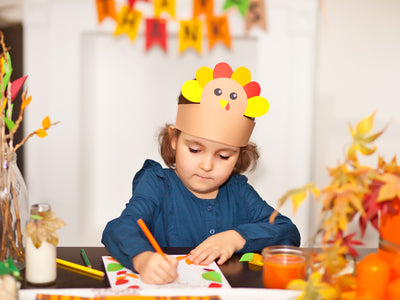 Manualidad con diadema de pavo para niños