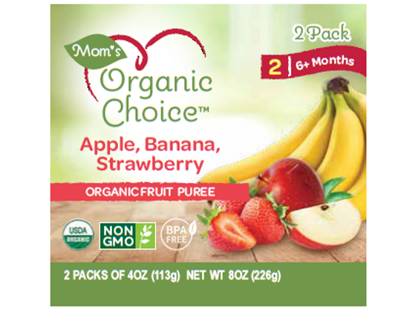 Image of Mom's Organic - Apple, Banana, Strawberry  4oz (2pk)