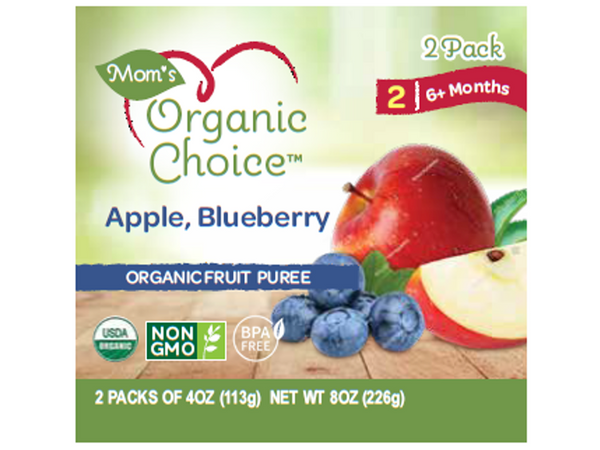 Image of Mom's Organic - Apple, Blueberry 4oz (2pk)