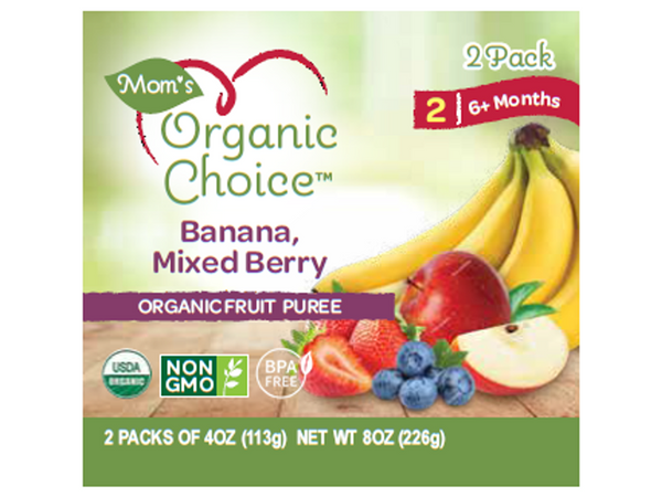 Image of Mom's Organic - Banana, Mixed Berry 4oz (2pk)