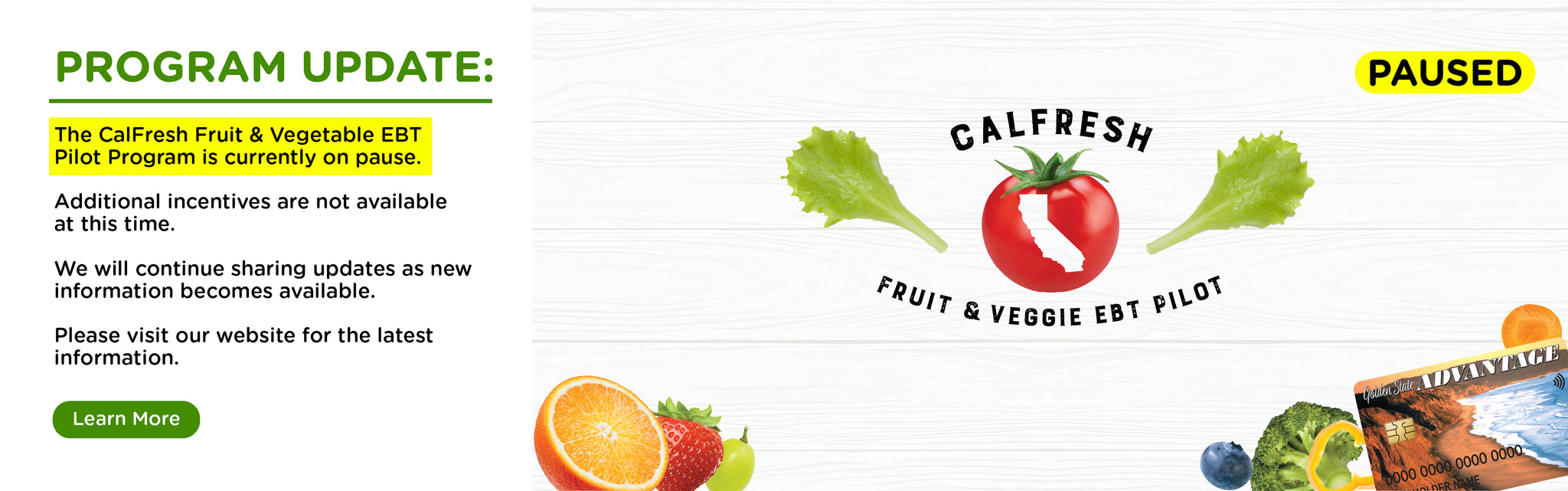 Calfresh F&V EBT Pilot Program