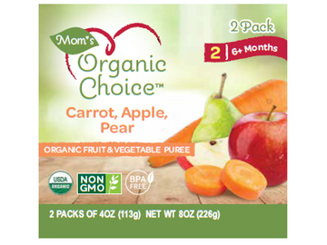 Mom's Organic - Carrot, Apple, Pear 4oz (2pk)