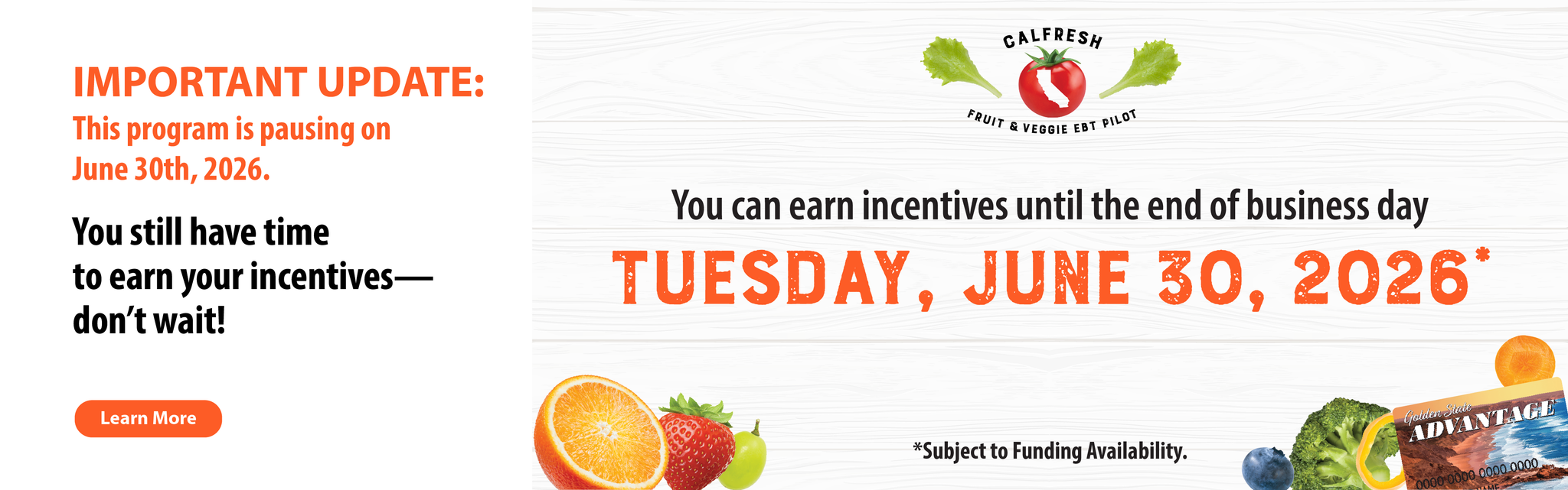 Calfresh F&V EBT Pilot Program