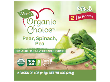 Mom's Organic - Pear, Spinach, Pea 4oz (2pk)