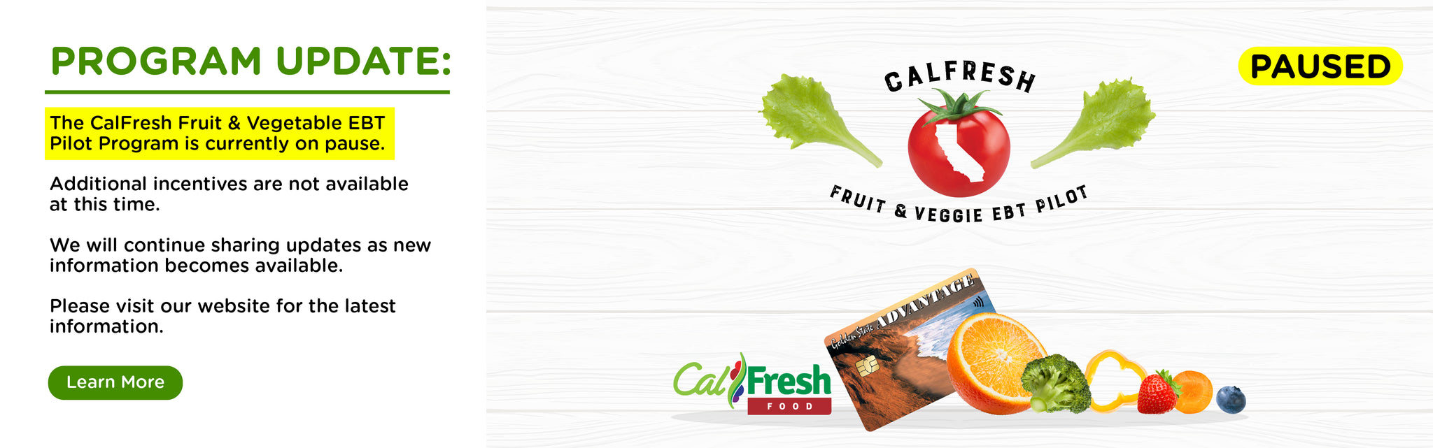 Calfresh F&V EBT Pilot Program