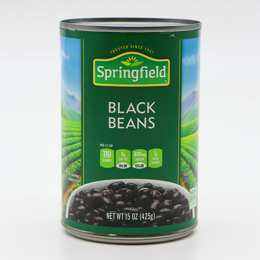 Springfield - Can Black Beans 15oz